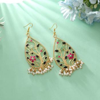 Multi color meenakari earrings 1