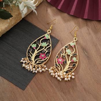 Multi color meenakari earrings 2