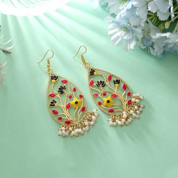 Multi color meenakari earrings 1