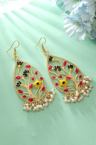 Multi color meenakari earrings