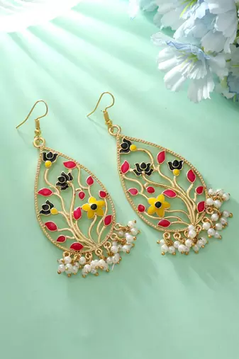 Multi color meenakari earrings