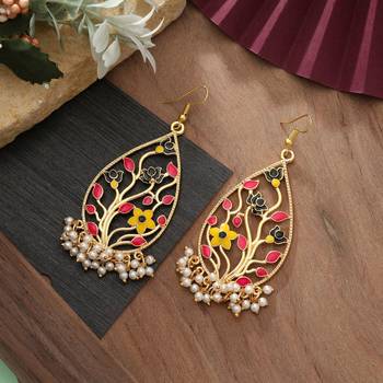Multi color meenakari earrings 2