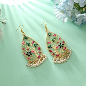 Multi color meenakari earrings 1
