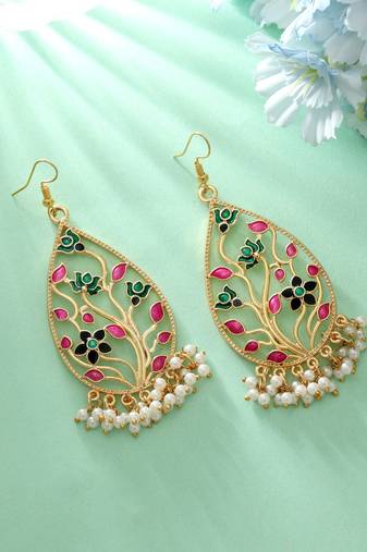 Multi color meenakari earrings