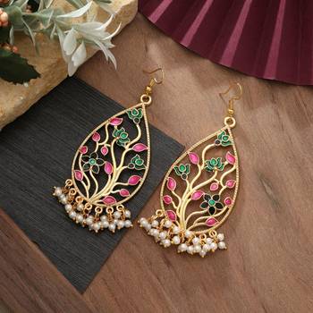 Multi color meenakari earrings 2