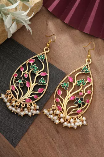 Multi color meenakari earrings
