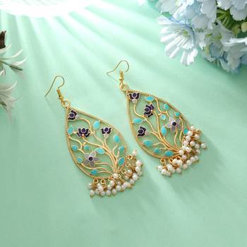 Multi color meenakari earrings 1
