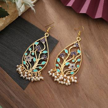 Multi color meenakari earrings 2