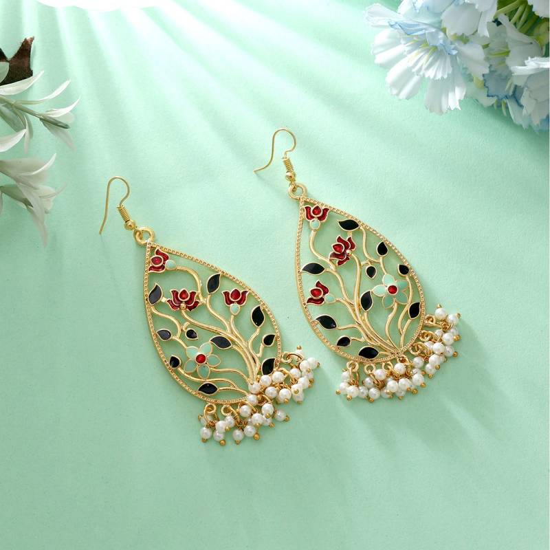Multi color meenakari earrings