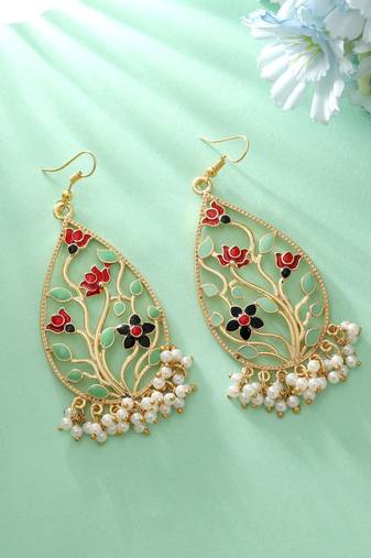 Multi color meenakari earrings