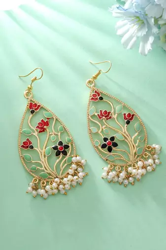 Multi color meenakari earrings