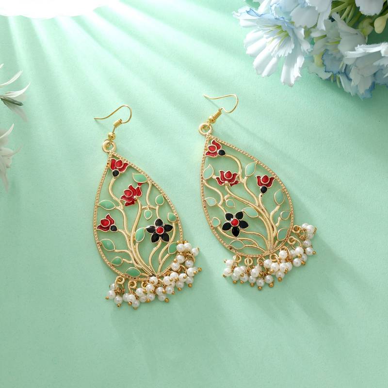 Multi color meenakari earrings