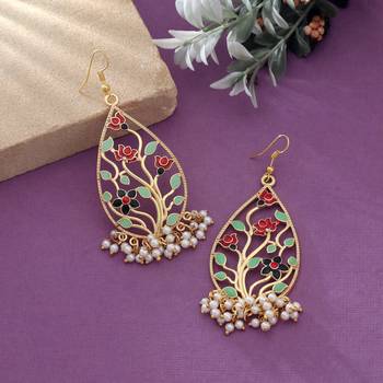 Multi color meenakari earrings 2