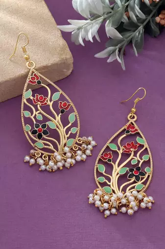 Multi color meenakari earrings