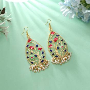 Multi color meenakari earrings 1