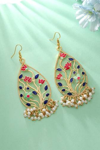 Multi color meenakari earrings
