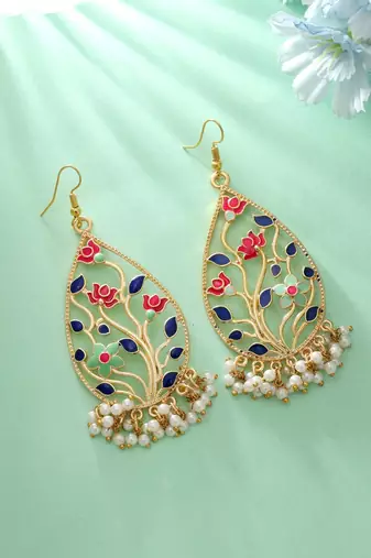 Multi color meenakari earrings