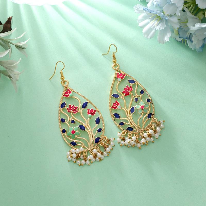 Multi color meenakari earrings