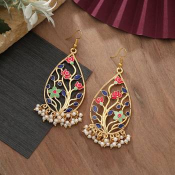 Multi color meenakari earrings 2