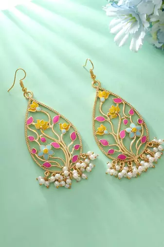 Multi color meenakari earrings