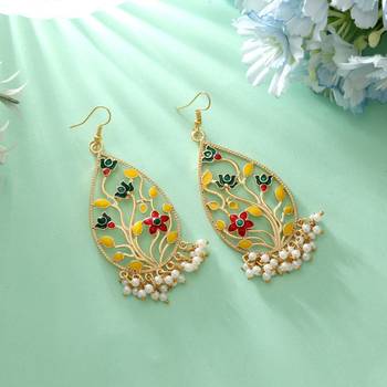 Multi color meenakari earrings 1