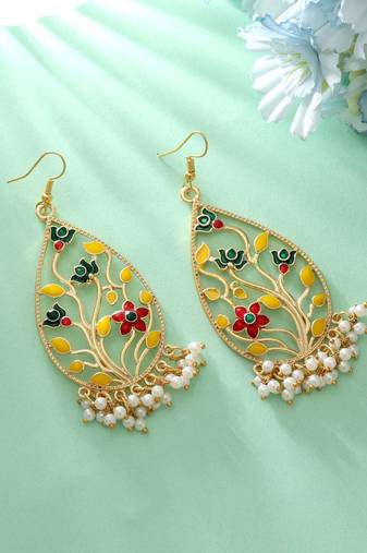 Multi color meenakari earrings
