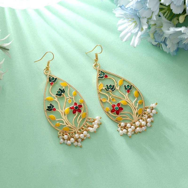 Multi color meenakari earrings