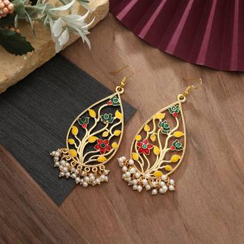Multi color meenakari earrings 2