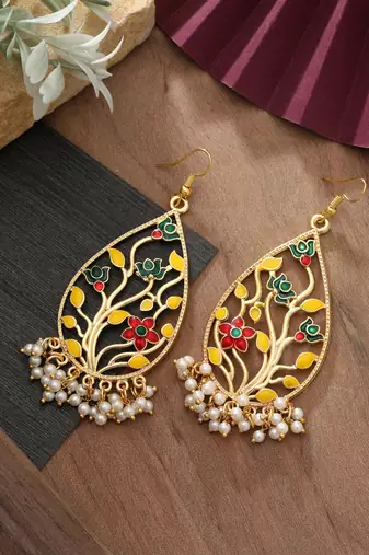 Multi color meenakari earrings