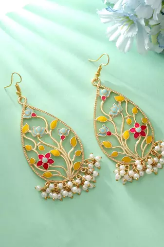 Multi color meenakari earrings