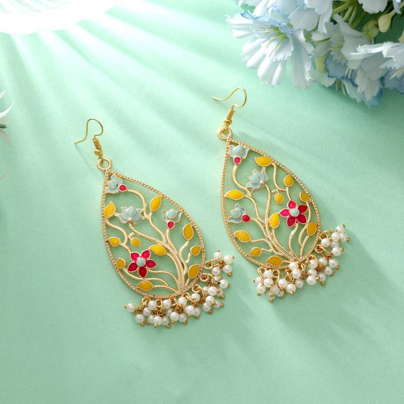 Multi color meenakari earrings