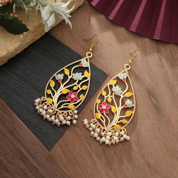 Multi color meenakari earrings 2
