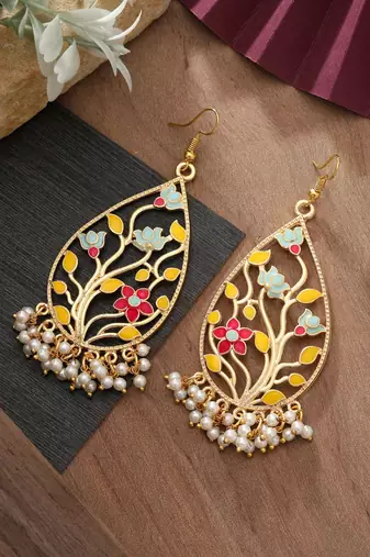 Multi color meenakari earrings