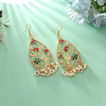 Multi color meenakari earrings 1