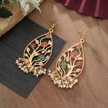 Multi color meenakari earrings 2