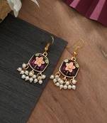 Purple color meenakari earrings