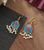 Firozi color meenakari earrings