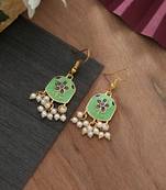 Pista green color meenakari earrings