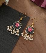 Grey color meenakari earrings