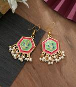 Pista green color meenakari earrings
