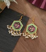 Purple color meenakari earrings