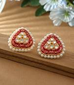 Red color meenakari earrings
