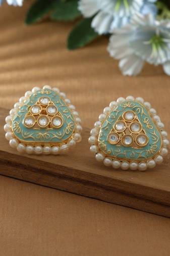 Sky blue color meenakari earrings