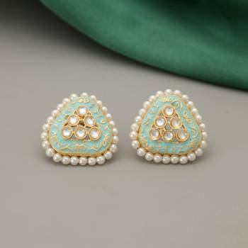 Sky blue color meenakari earrings 2