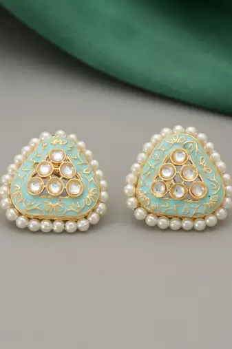Sky blue color meenakari earrings
