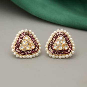 Purple color meenakari earrings 2