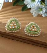 Pista green color meenakari earrings