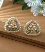 Grey color meenakari earrings