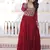 Maroon zari & sequins embroidered work georgette stitched kurta gown
