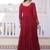 Maroon zari & sequins embroidered work georgette stitched kurta gown